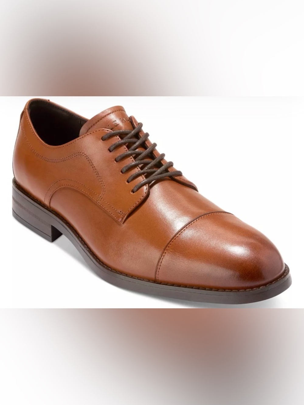 Cole haan Mens Harmon grand cap Oxford in British tan • 8.5